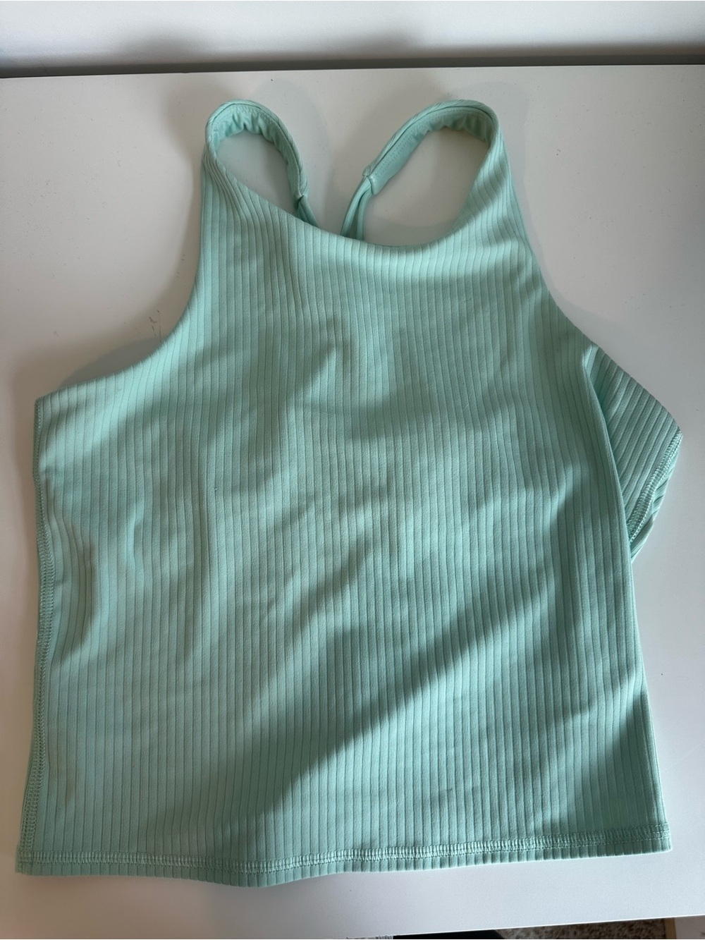 all in motion Girls Mint Green Ribbed High Neck Tank